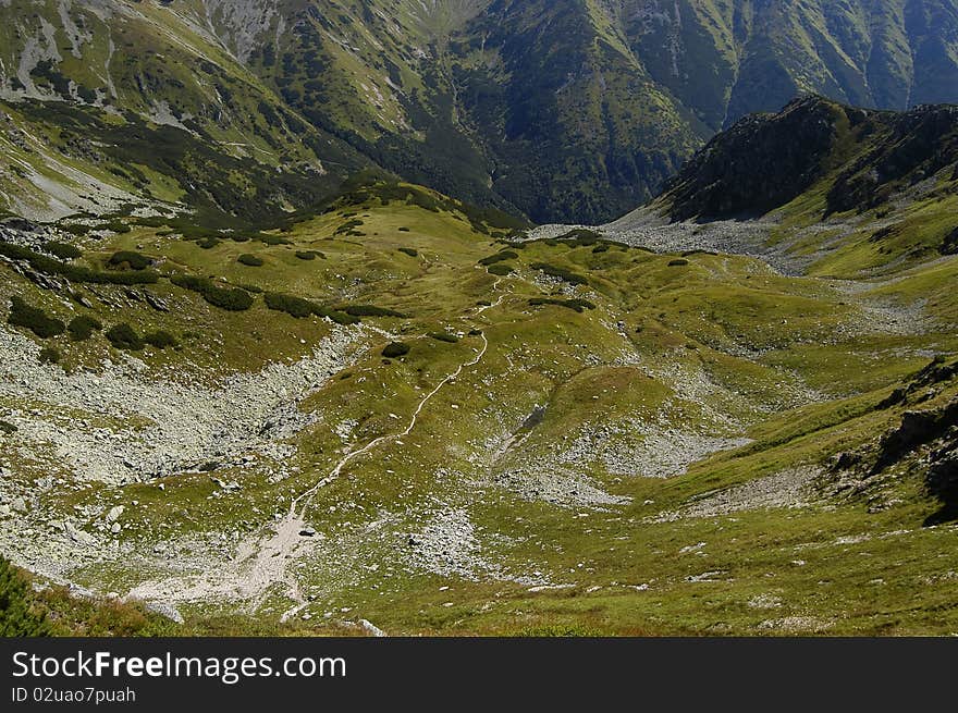 Valley of the Western Tatras mountains in central Slovakia Žiarske saddle