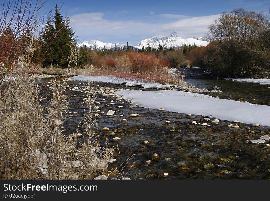 End of winter in central Slovakia, the High Tatras