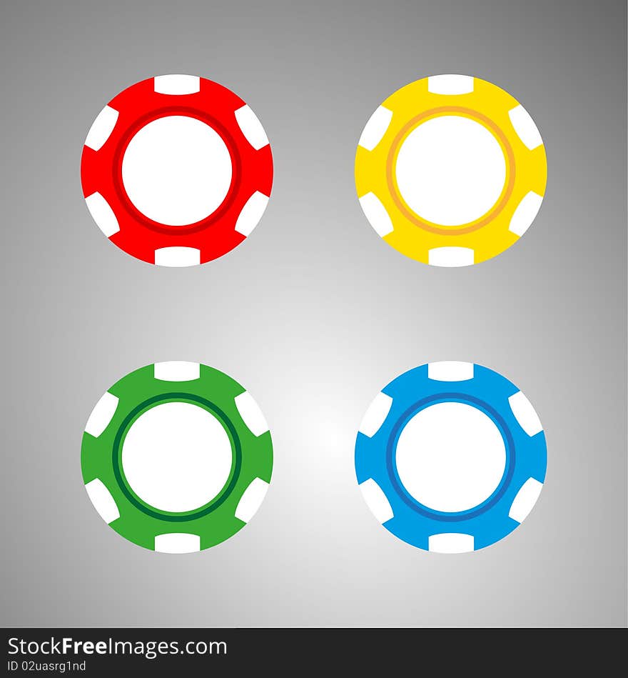 Casino  illustration red, yellow, green, blue chips. Casino  illustration red, yellow, green, blue chips