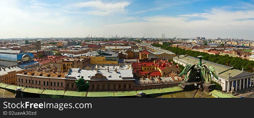 Panorama view of Saint-Petersburg city from above