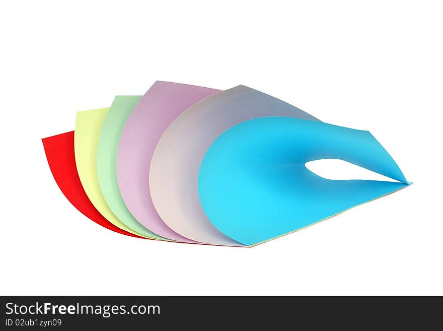 Set of motley paper sheets isolated on white background with clipping path. Set of motley paper sheets isolated on white background with clipping path