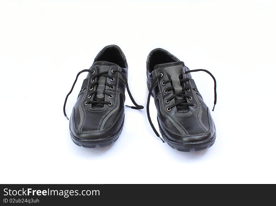 Grey Men's leather shoes isolation