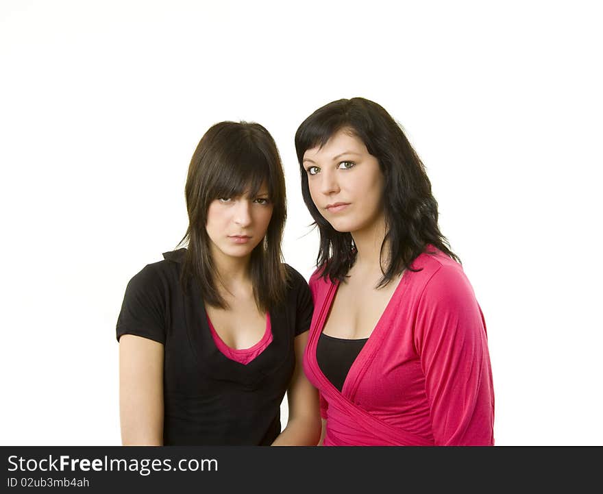 Portrait shoot of pink and black clothed woman. Portrait shoot of pink and black clothed woman