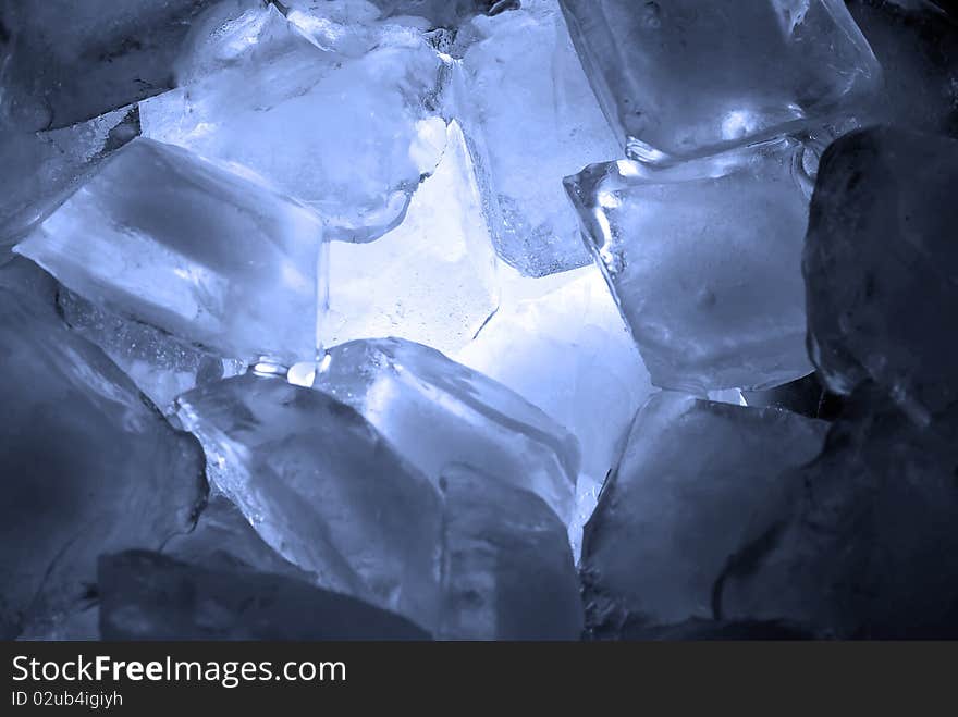 Ice cubes in back light