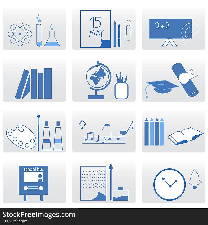 Set of education icons vector