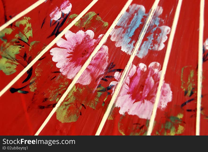 Floral pattern on oriental umbrella