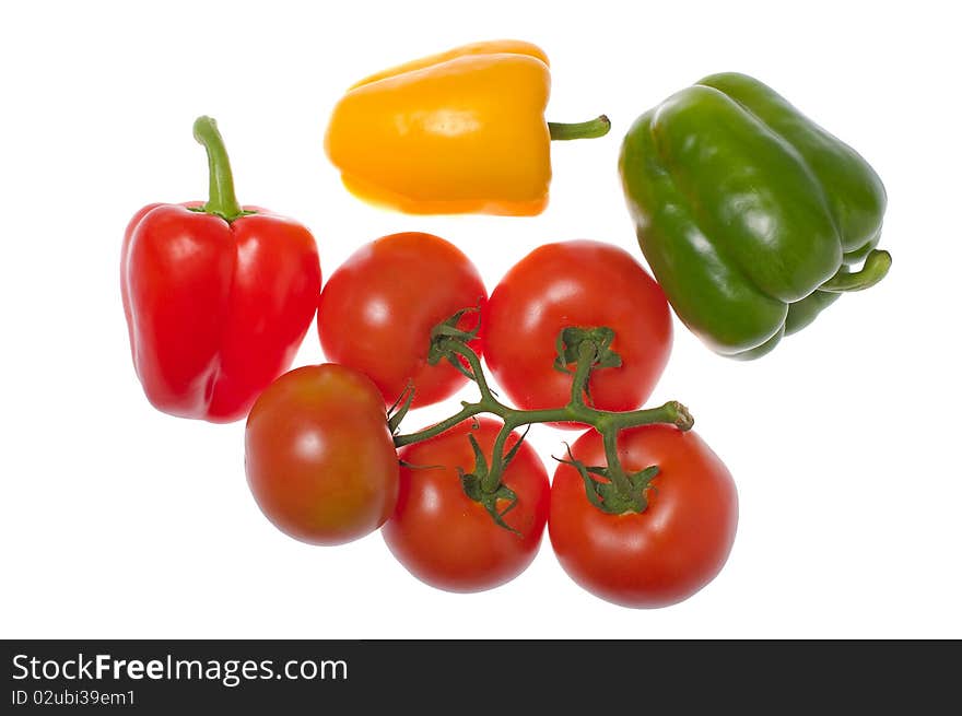 Set for salad isolated over white