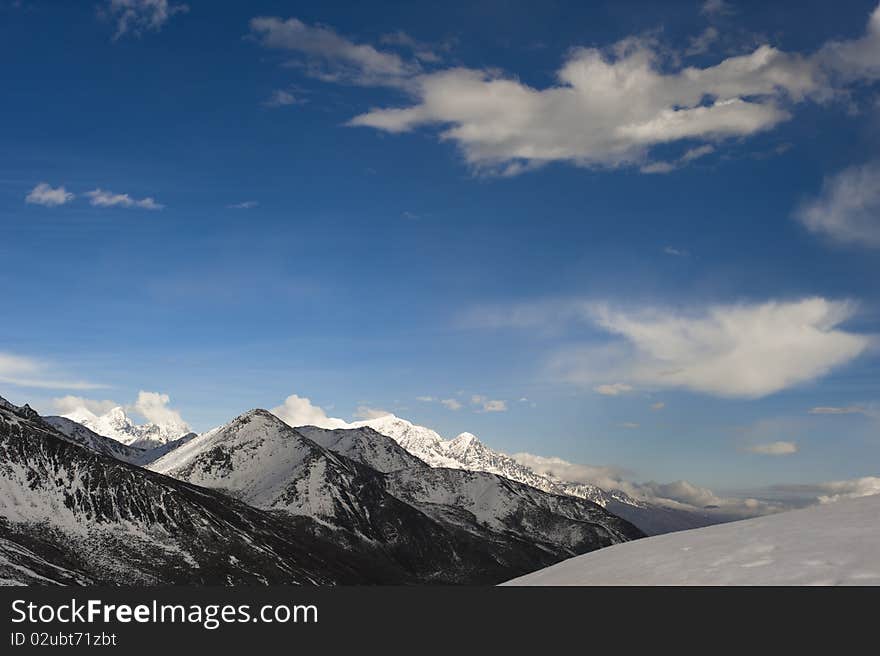 Snow Mountain landscape in china.