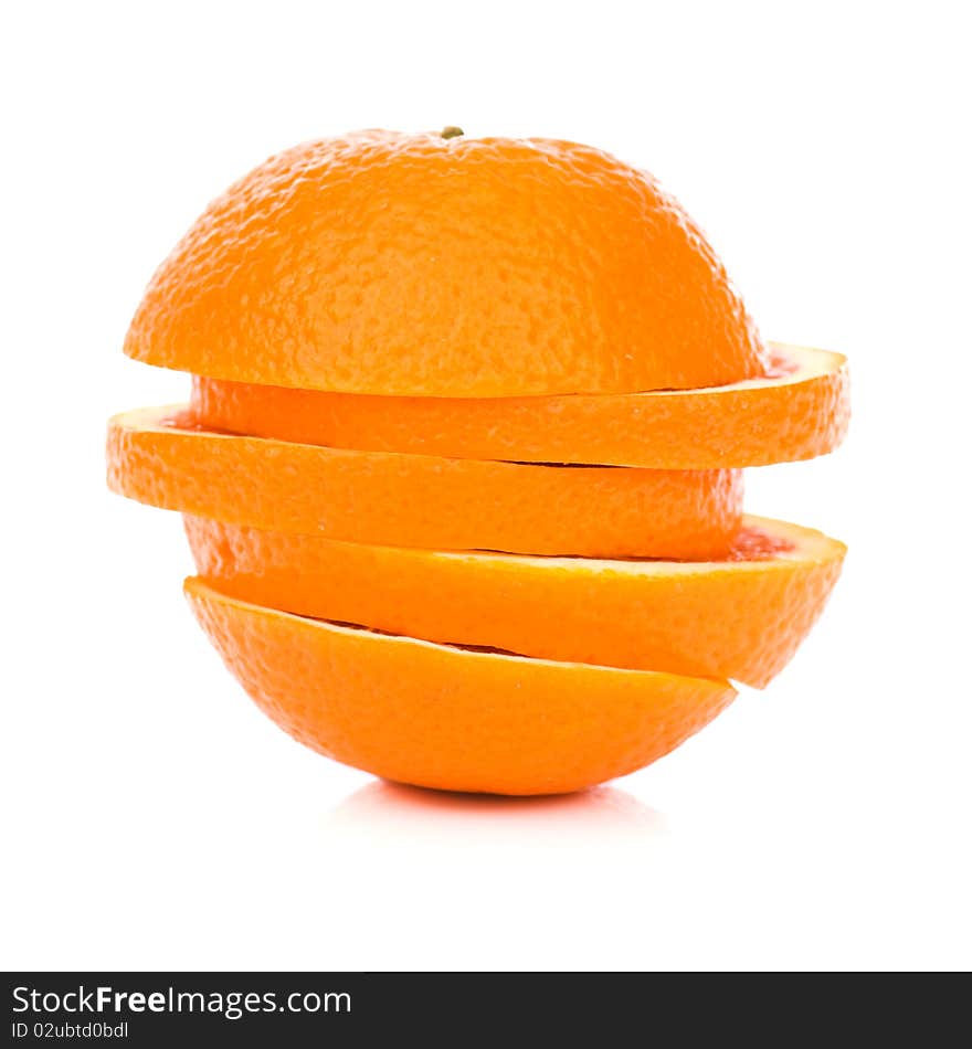 Ripe orange isolated on white background