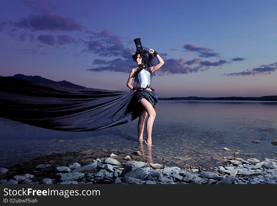 Sunset and girl