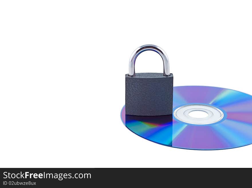 Lock on a cd isolated.