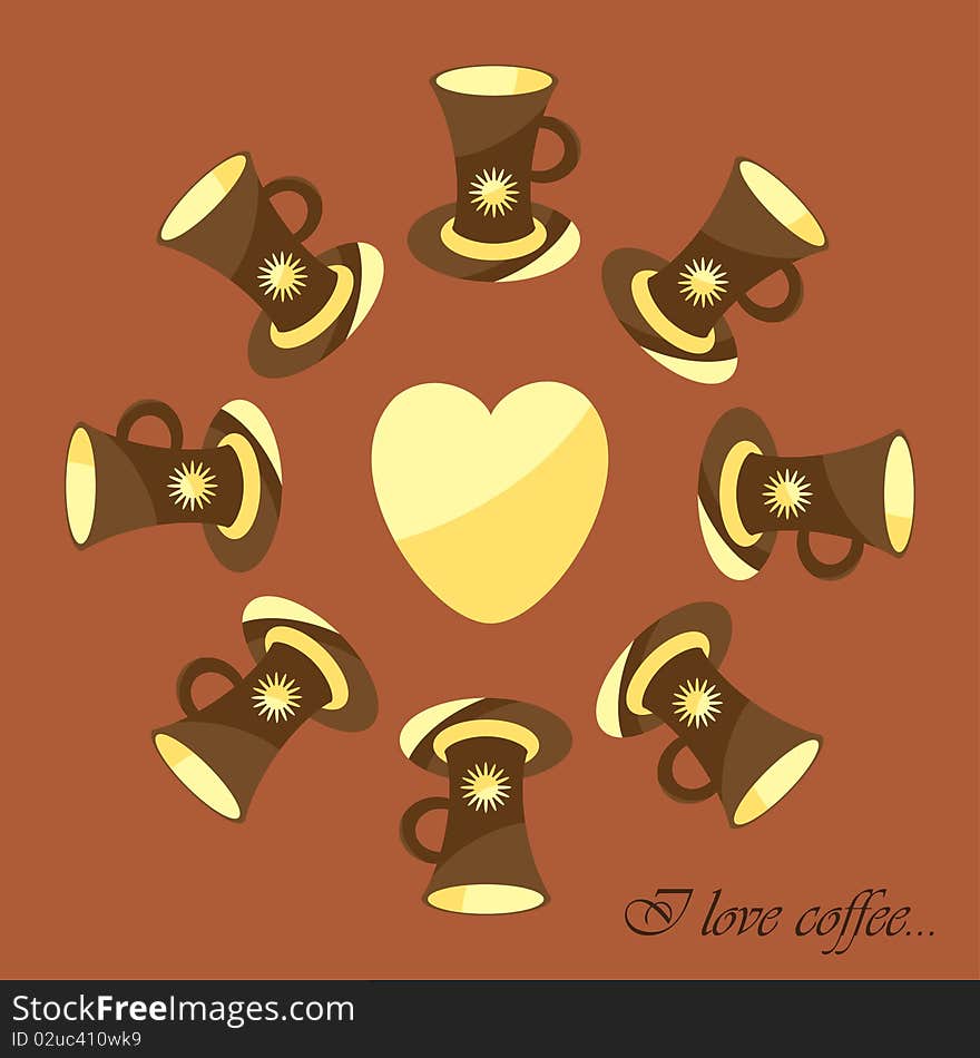 Seamless Illustration With Cups