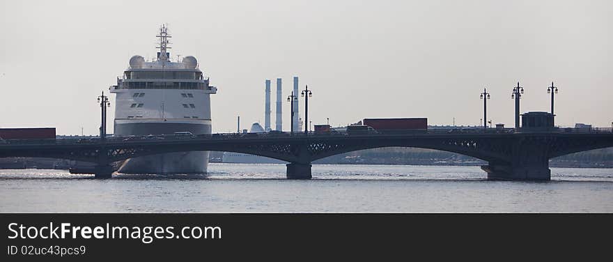 Bridge on the river in Saint-Petersburg, Russia