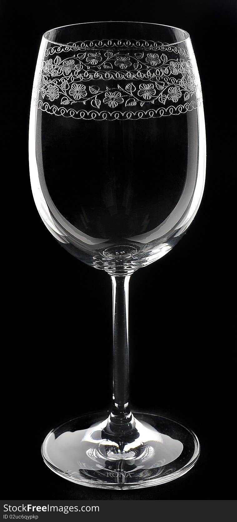 Empty glass isolated on black background. Empty glass isolated on black background