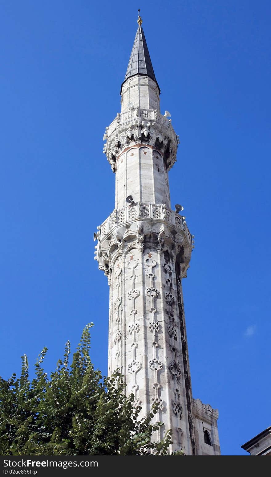 The Minaret of Sehzade Mosque in istanbul, Turkey.