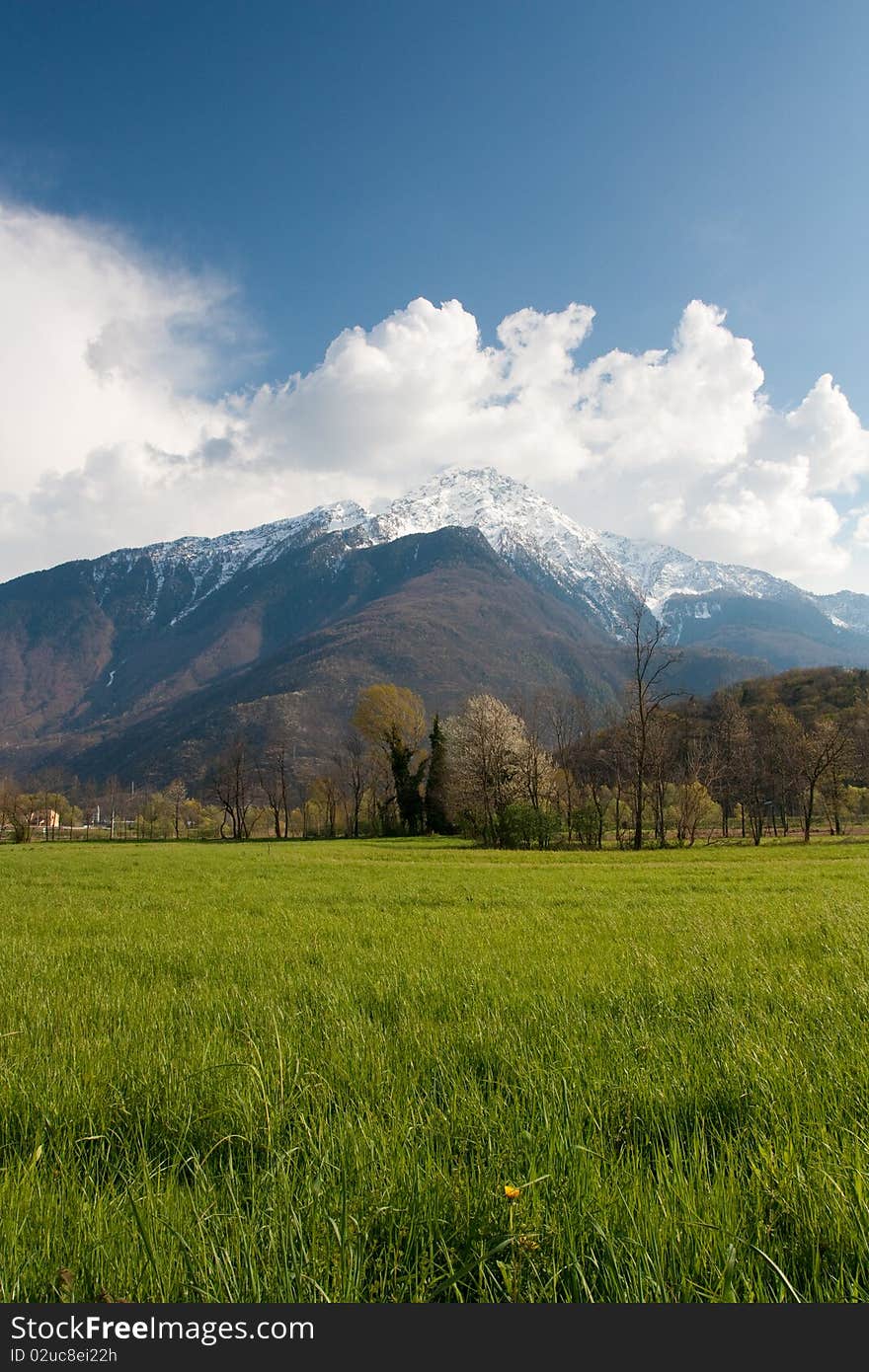 Mountains on sky