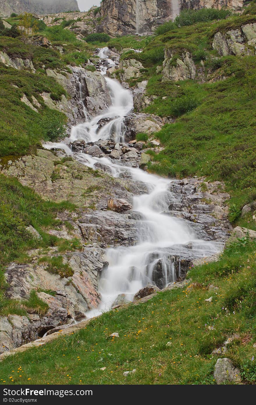 Waterfall in green nature