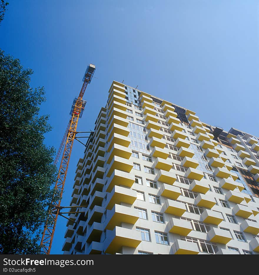 Under construction condo building.