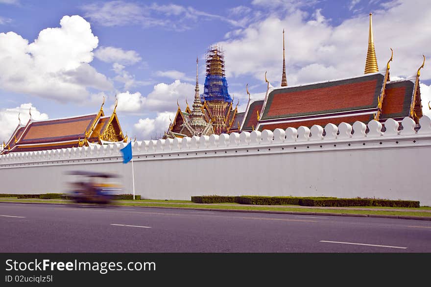 Tuk Tuk car  , at the Temple of the Emerald Buddha , Thailand. Tuk Tuk car  , at the Temple of the Emerald Buddha , Thailand