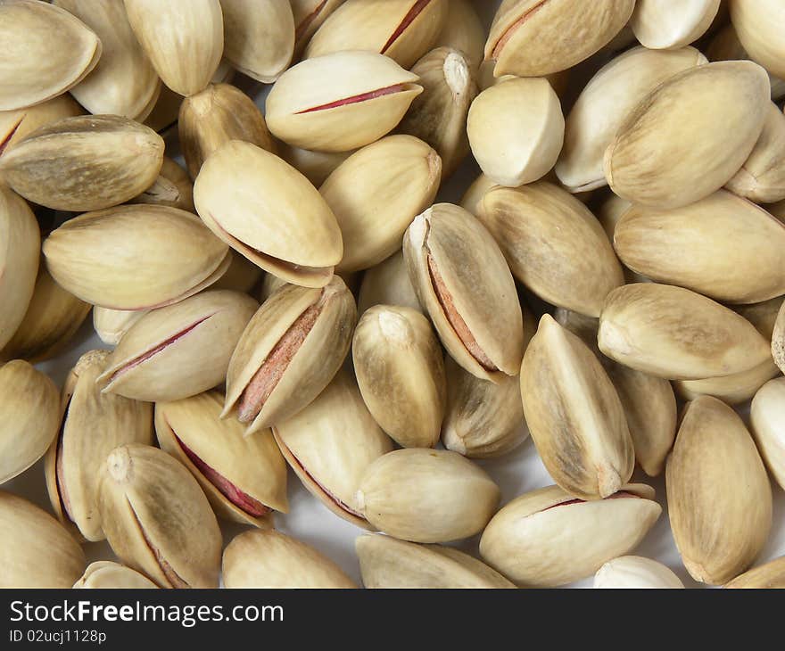 Macro view of Fresh pistachios