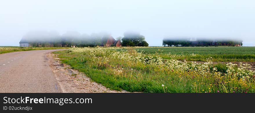 Mist Above A Farmland