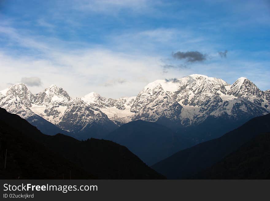 Snow Mountain landscape in china.