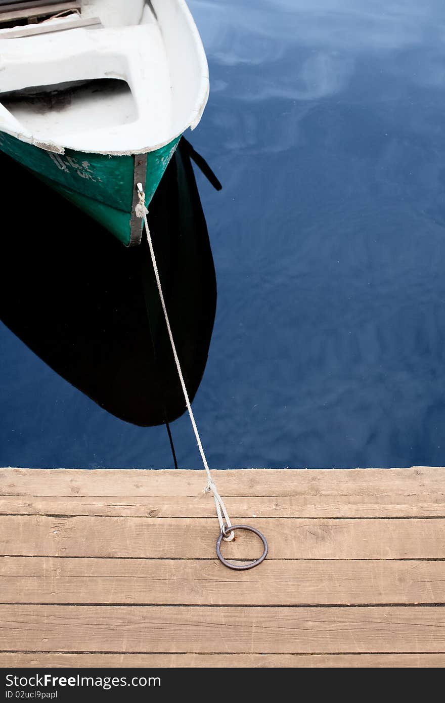 Boat on the water near the pier