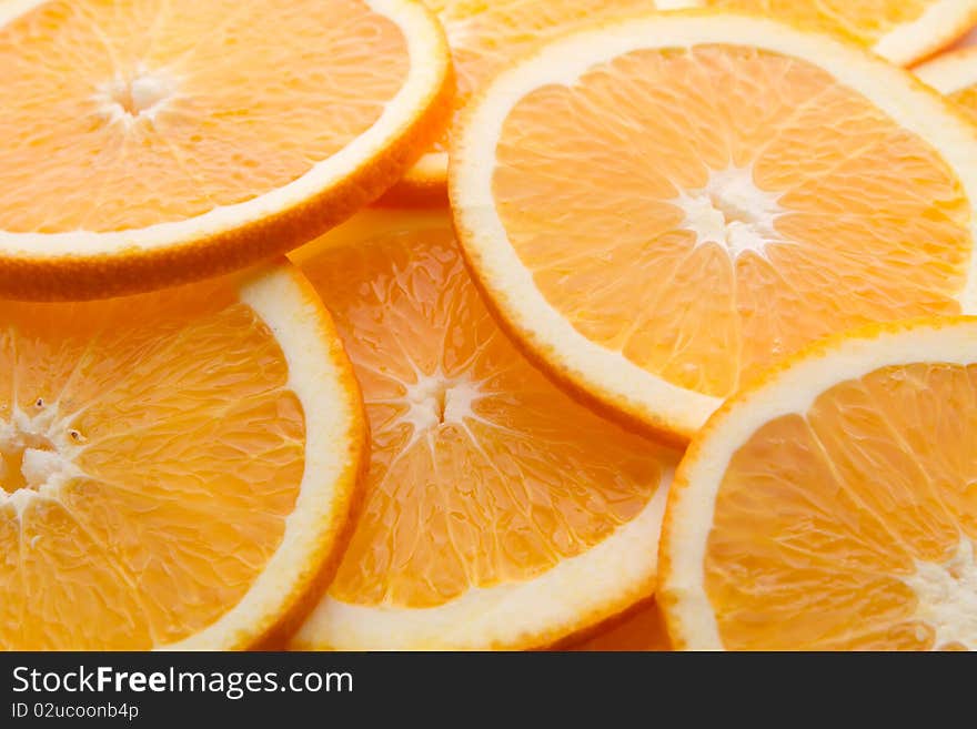 Sliced orange clipping path in studio