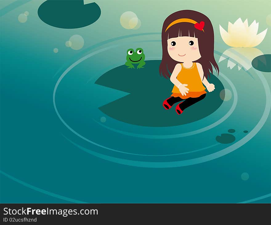 Lotus girl and The frog