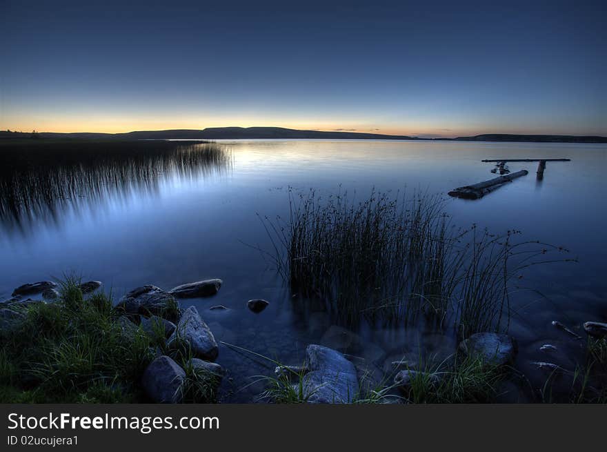 Northern Lake evening dusk sunset Canada