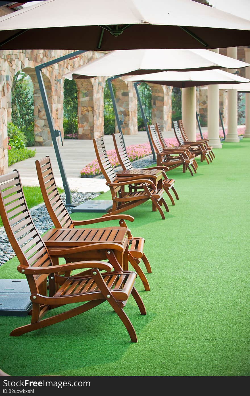 Chair Umbrella Leisure grass,in sunshine