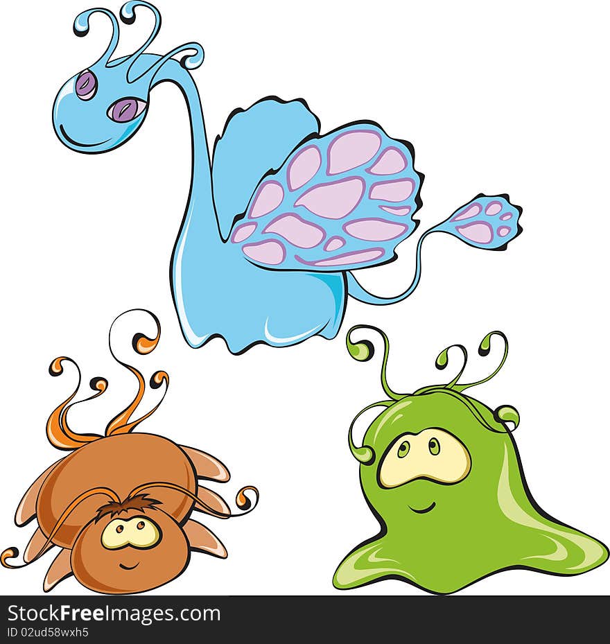 illustration of a group of positive monsters.