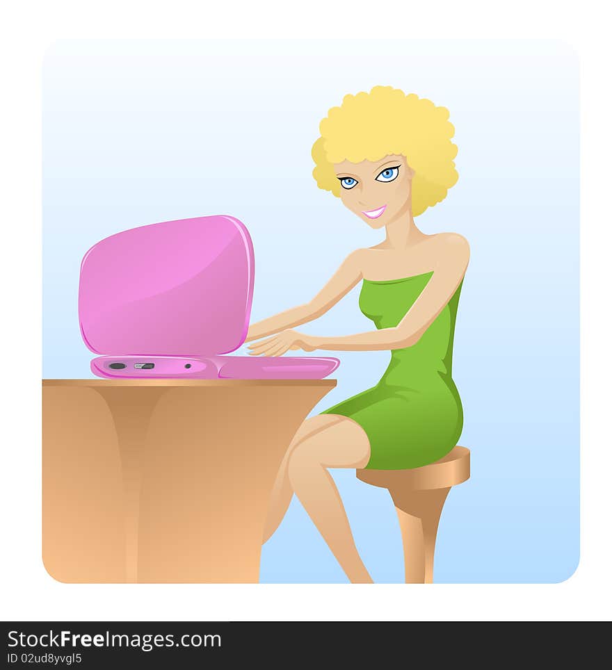 Girl with laptop