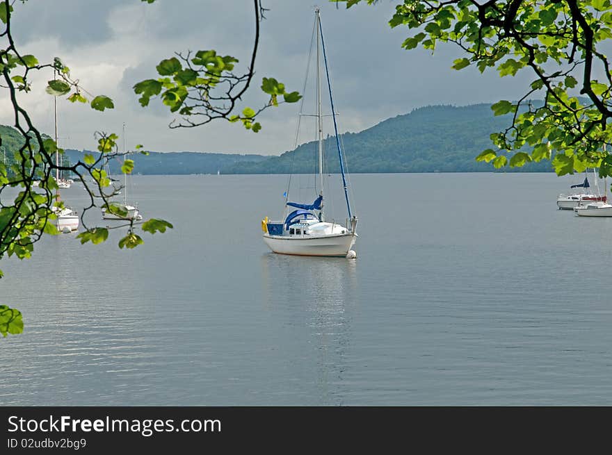 The landscape of lake windermere in cumbria  in england. The landscape of lake windermere in cumbria  in england