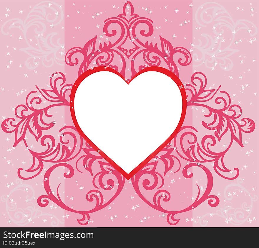 Heart with ornaments for various creation