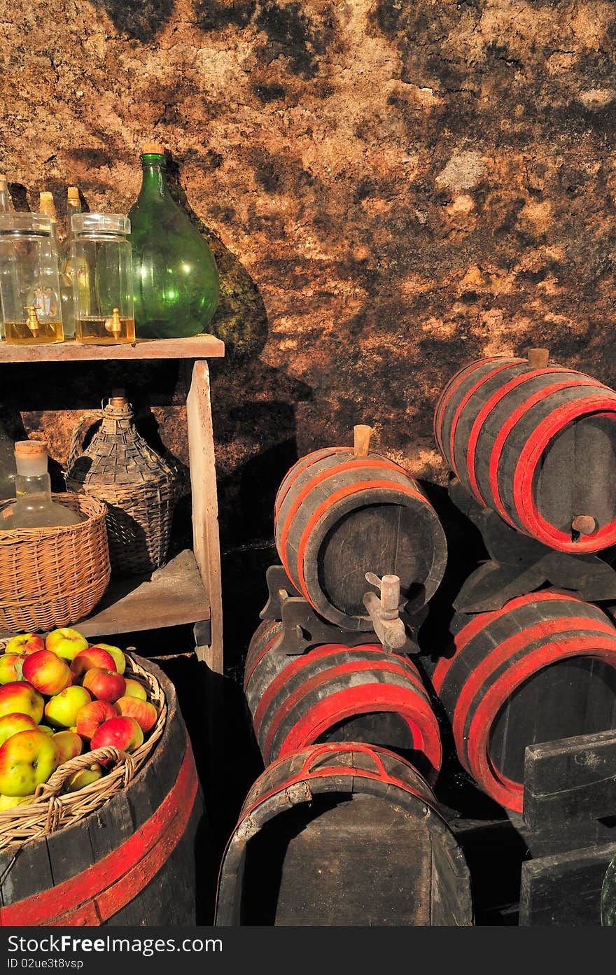 Cellar with barrels