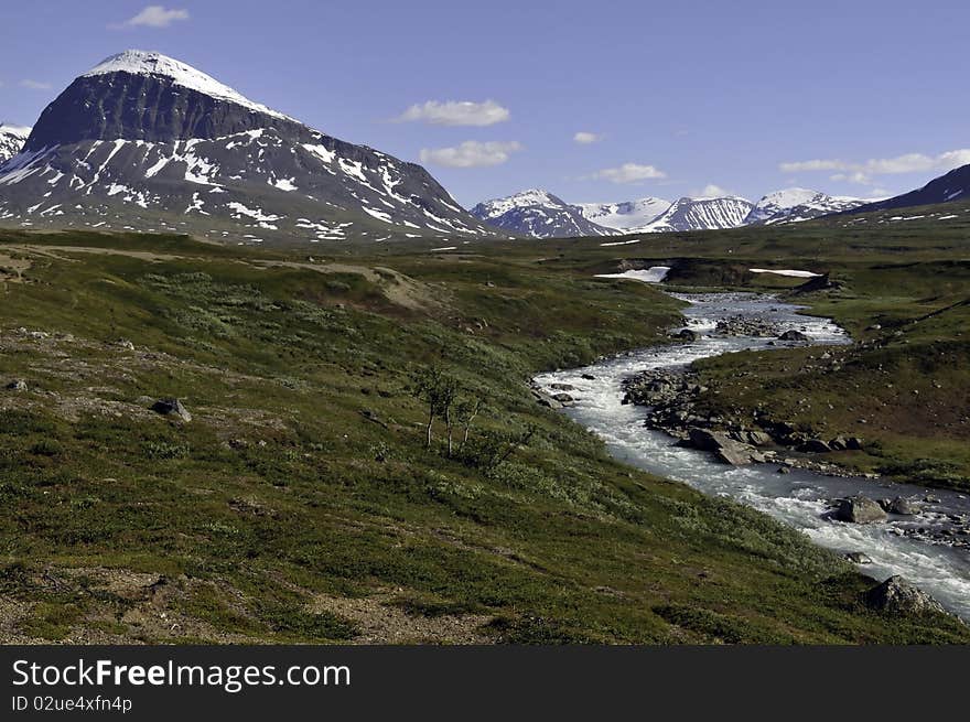 Mountain Landscape in Sarek National Park