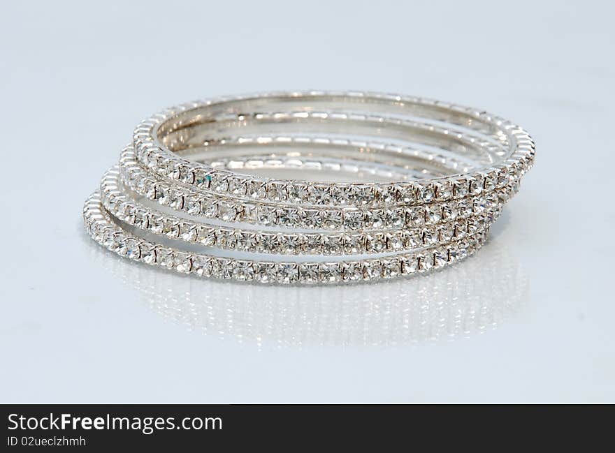 A diamond bangles isolated on white