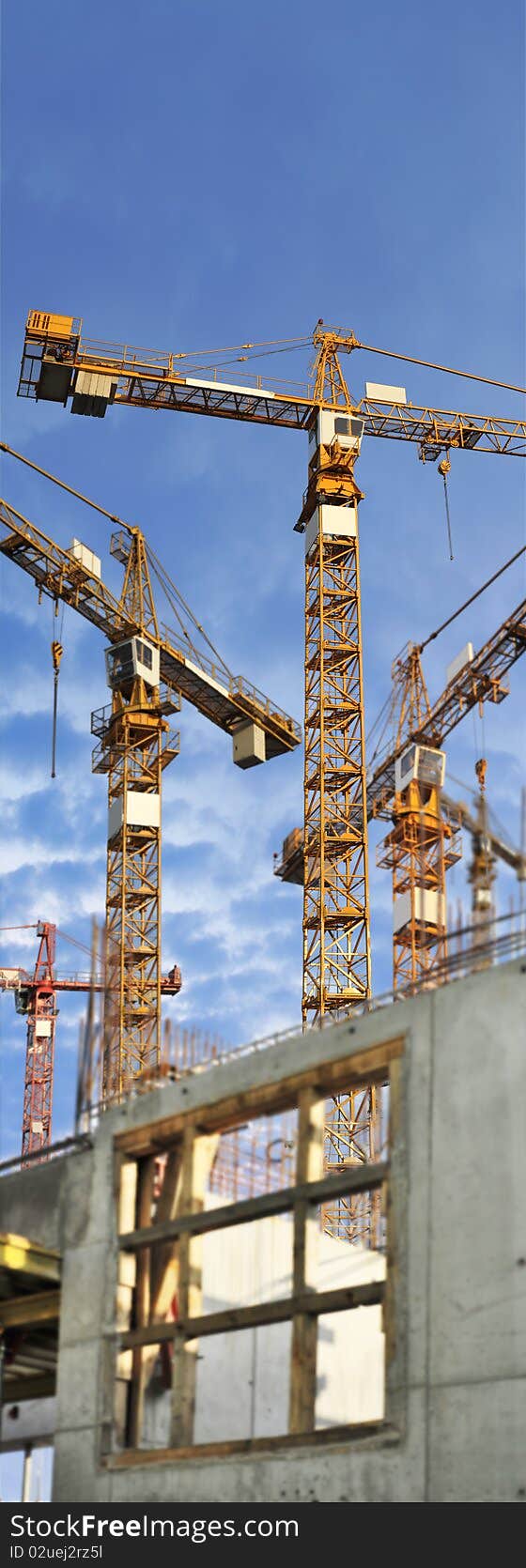 Cranes On Building Site