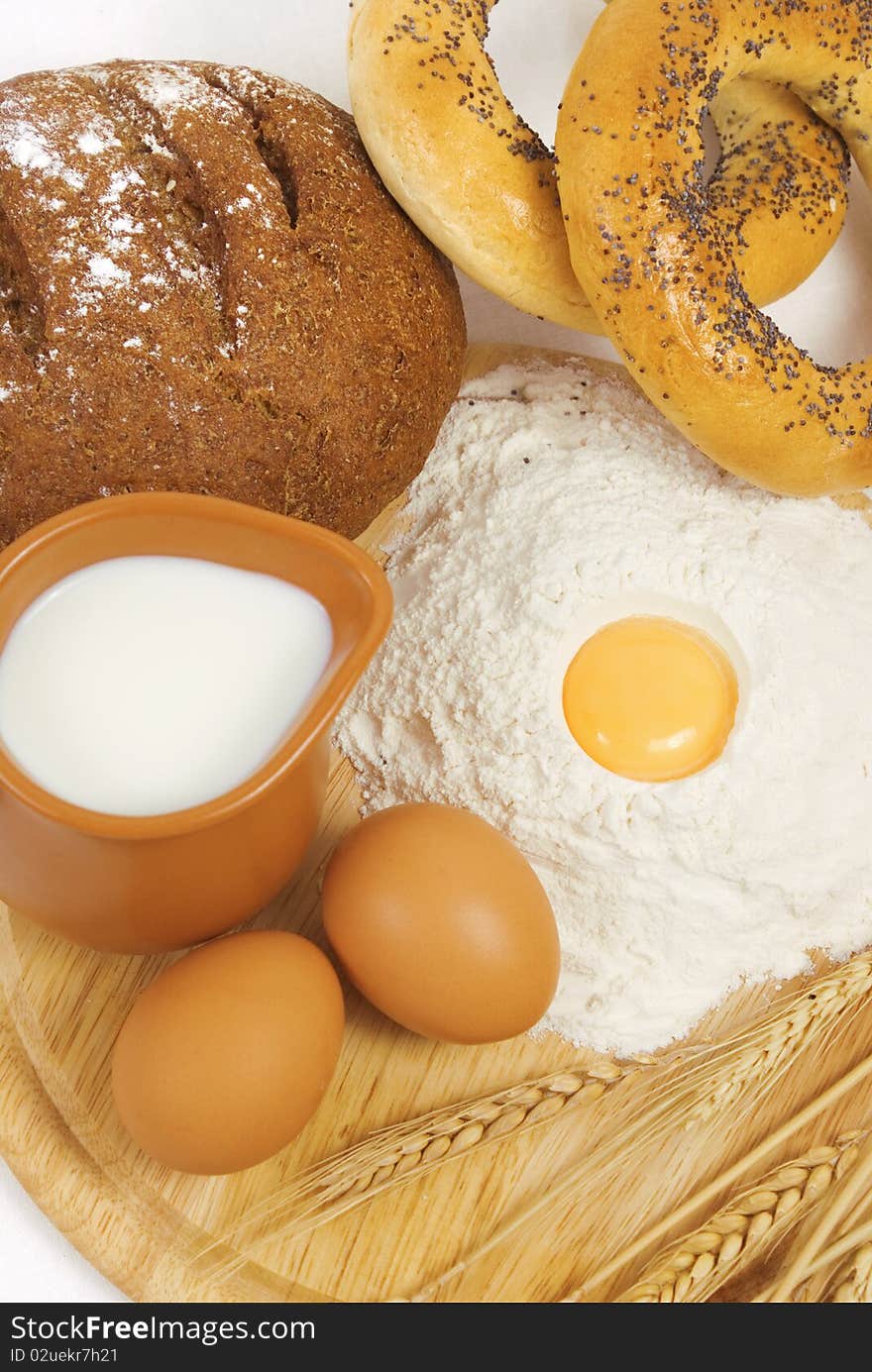 Nice fresh country breakfast on white background. Nice fresh country breakfast on white background