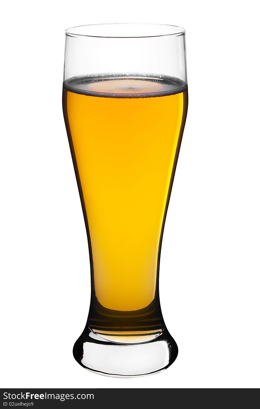 Beer in a transparent glass