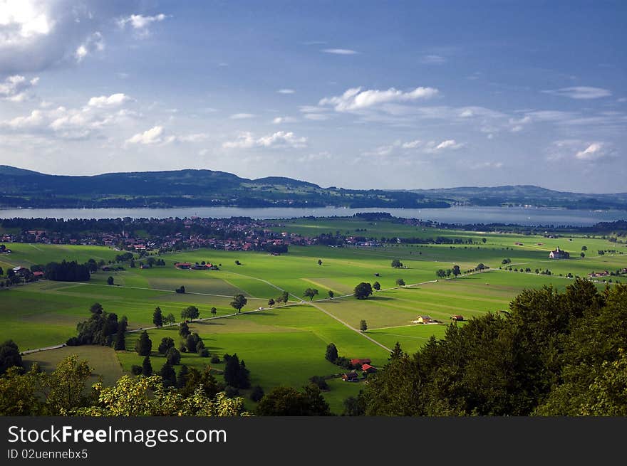 View from Castle Neuschwanstein in Germany. View from Castle Neuschwanstein in Germany.