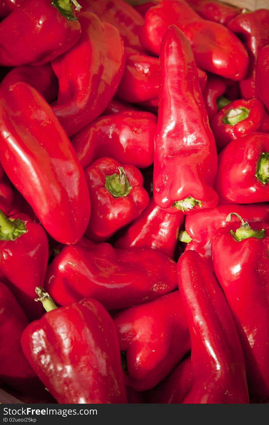 Close up of red peppers