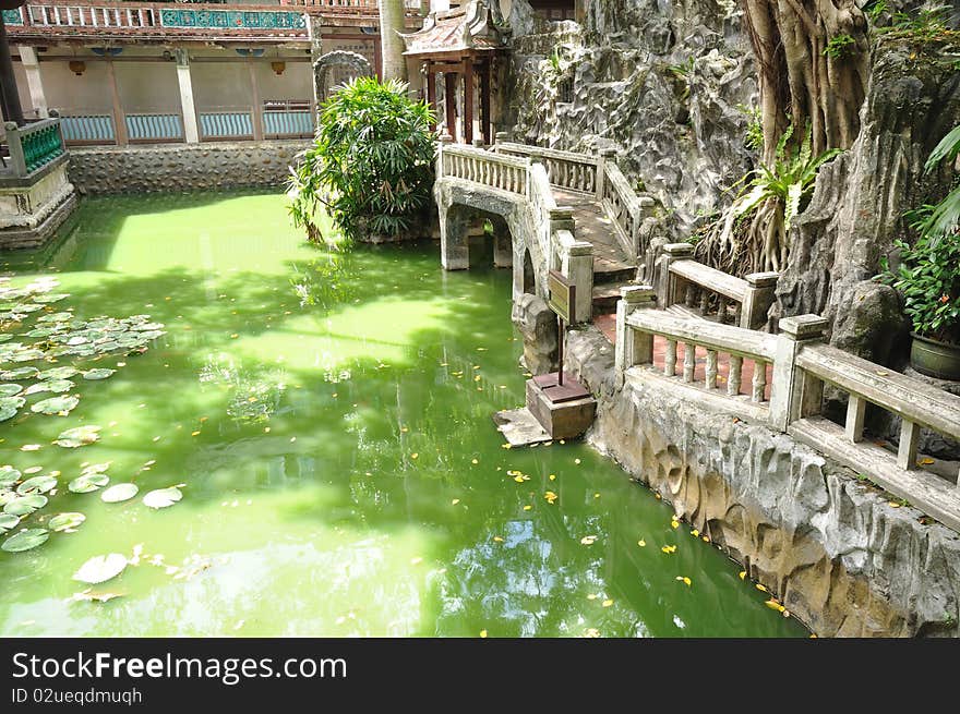 The courtyard with a path in chinese style