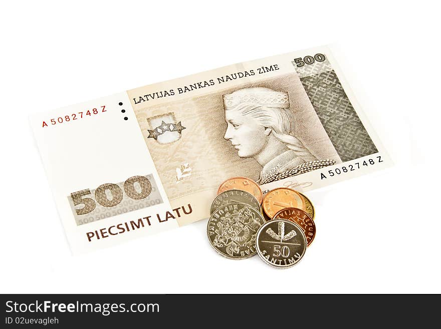 Latvian State Five Hundred Lats Banknotes.