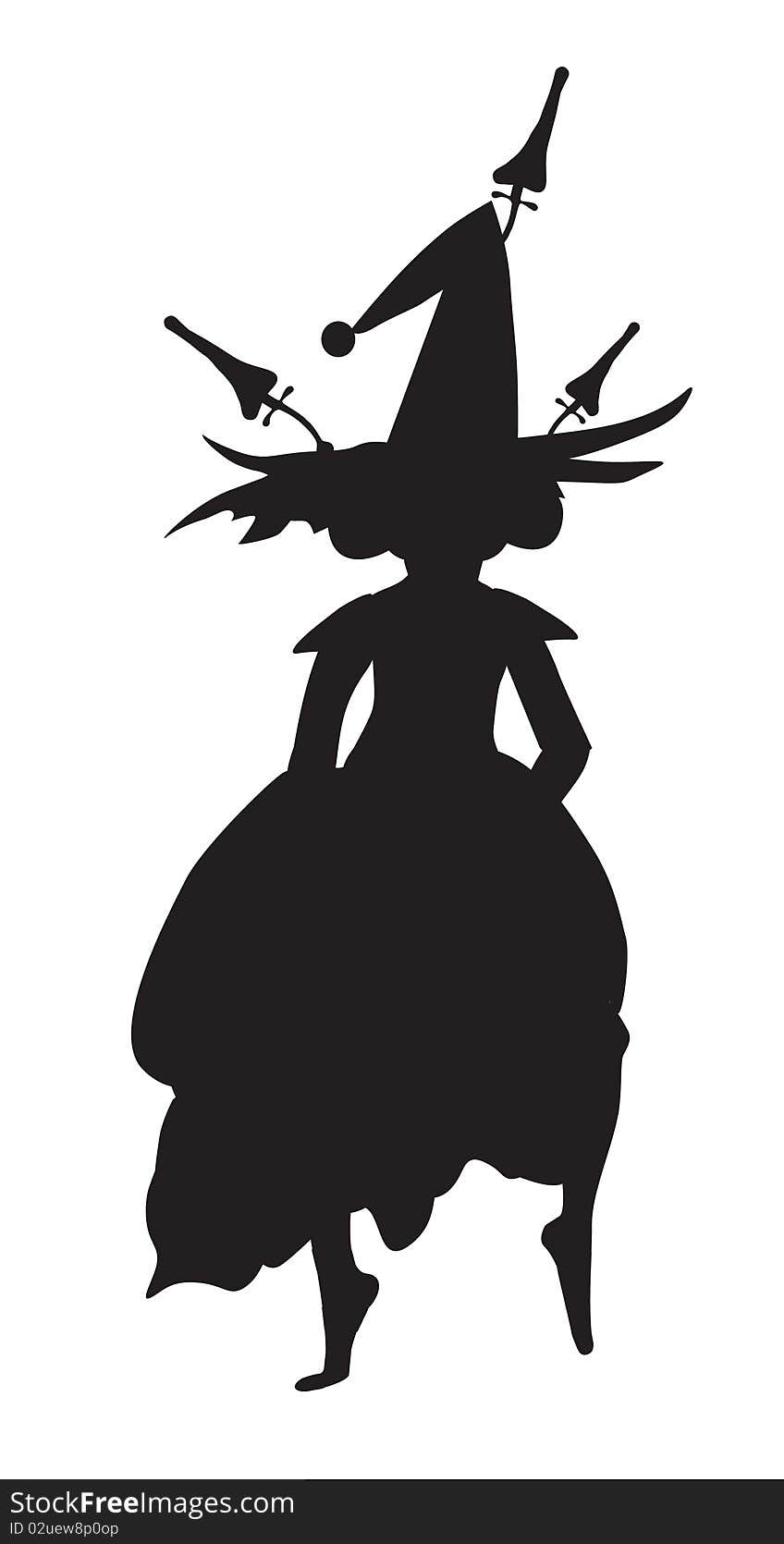 The image of witches wearing a hat with mushrooms