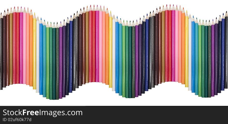 Colored pencils, isolated on the white