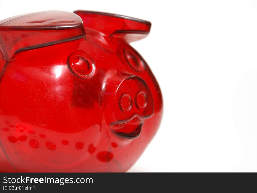 A red piggy bank for the money saving mind set.