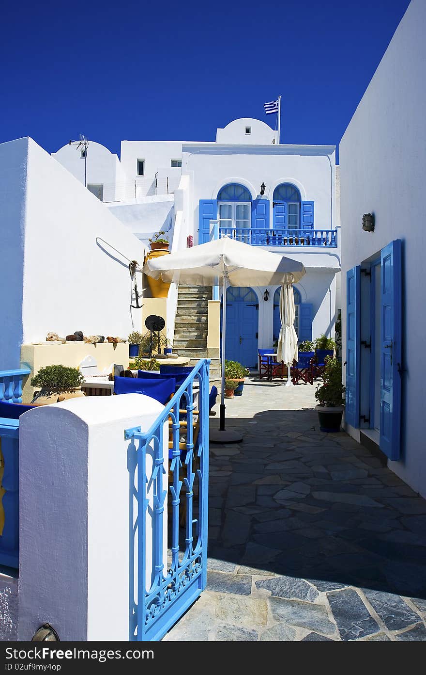 Urban View in the Santorini town, Thira (Fira)