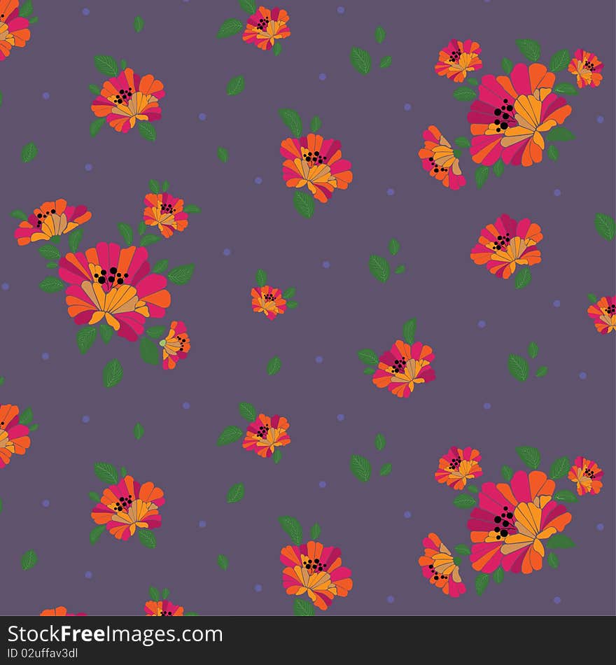 Bright red flowers on a purple background. Bright red flowers on a purple background